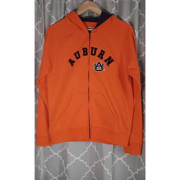 Stadium Athletics Tops - Stadium Athletics Large Orange Blue Auburn Tigers Zip Up Hooded College Sweatshi